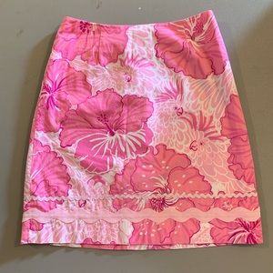 Lilly Pulitzer Pink Floral Skirt